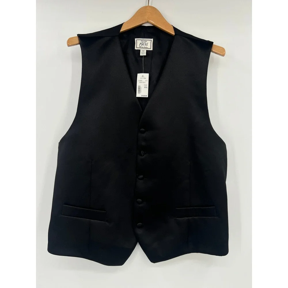 Jos. A. Bank 1905 Black Tuxedo Vest Mens XXL NWT Formal Waistcoat